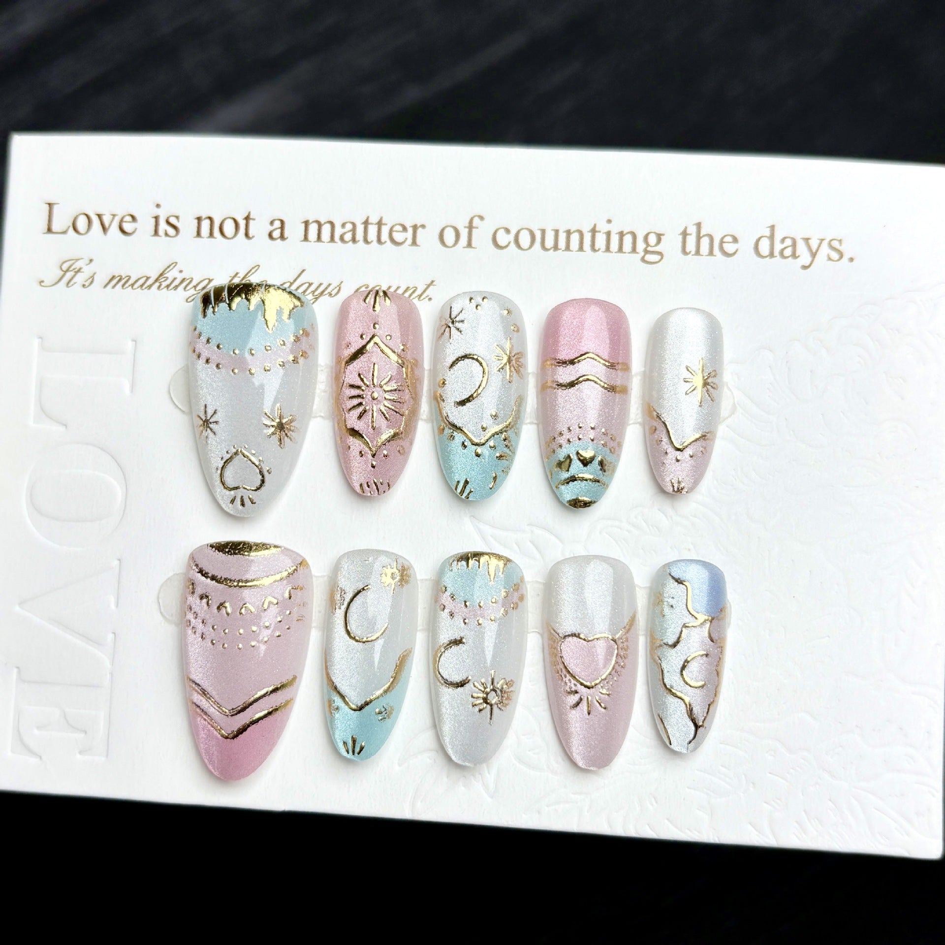 Elf Princess（Handmade press on nails）/10Pcs Almond Nails