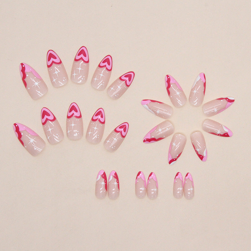 Love Ripples Press on Nails 24Pcs Medium Almond Nails