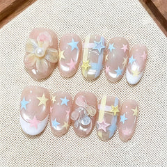 Dream Island Presson on Nails 10Pcs Medium Almond Nails