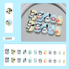 Doll Puppy（Handmade Press On Nails）/24Pcs  Short Children Nails