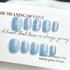 Frosted Mermaid Ocean（Handmade press on nails）/10Pcs Square Nails