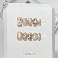 Cute Carved Cat Eye（Handmade press on nails）/10Pcs Square Nails