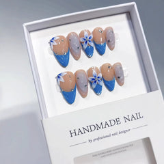 Island Summer Relief Shell（Handmade press on nails）/10Pcs Almond Nails