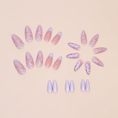 French CatEye（Handmade press on nails）/24Pcs Almond Nails