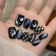 Starry Planet（Handmade press on nails）/10Pcs Square Nails