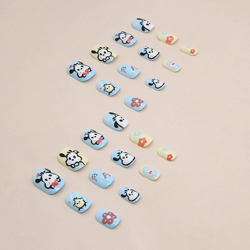 Doll Puppy（Handmade Press On Nails）/24Pcs  Short Children Nails