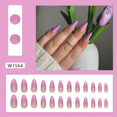 Purple Gradient（Handmade press on nails）/24Pcs Almond Nails