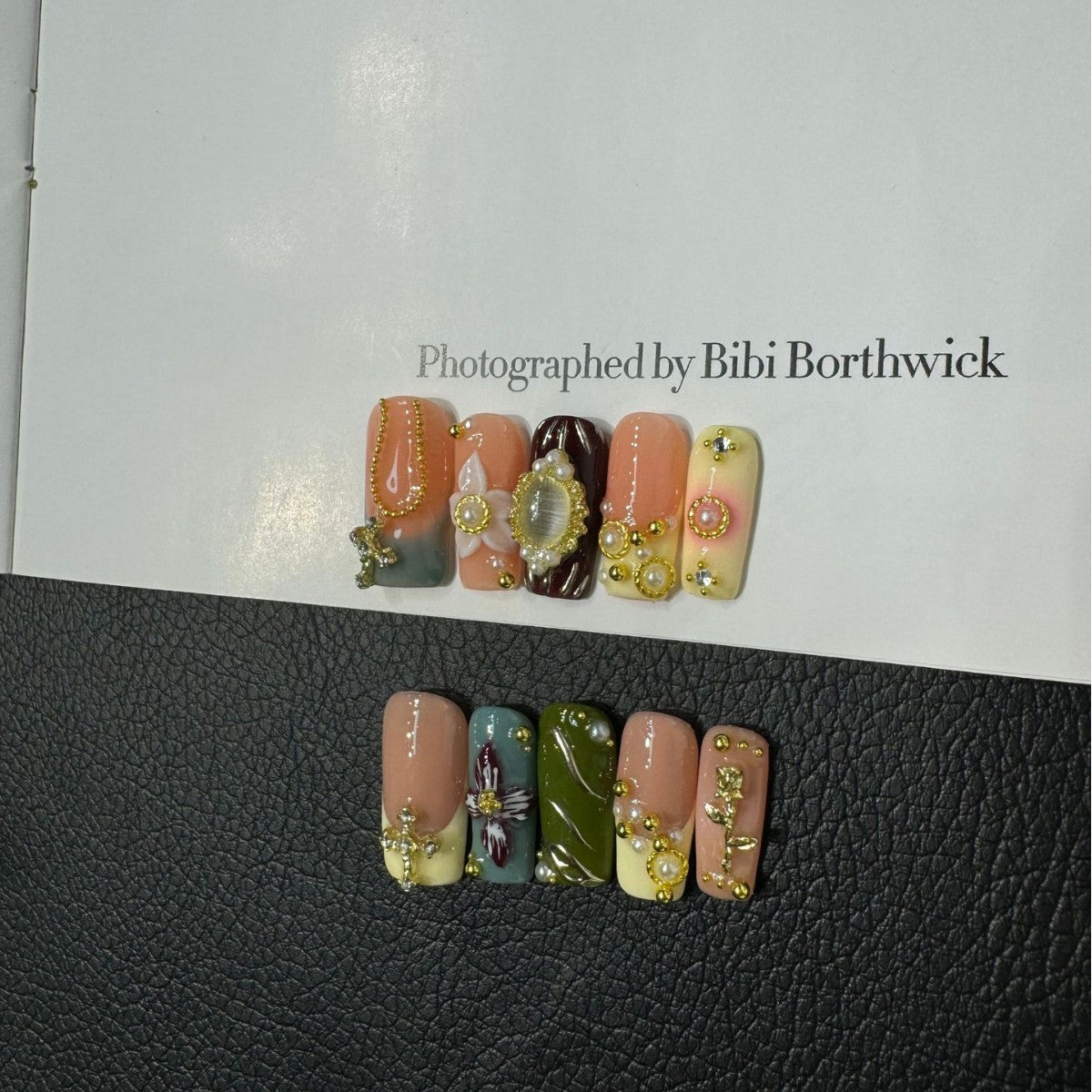 Vintage Manor 3D（Handmade press on nails）/10Pcs Square Nails