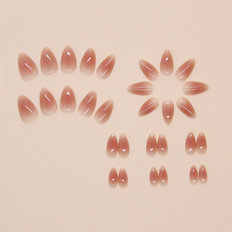 Simple Blush Nude Press on Nails 24Pcs Short Almond Nails