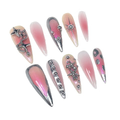 Knight Handmade press on Nails / 10Pcs Stiletto Nails