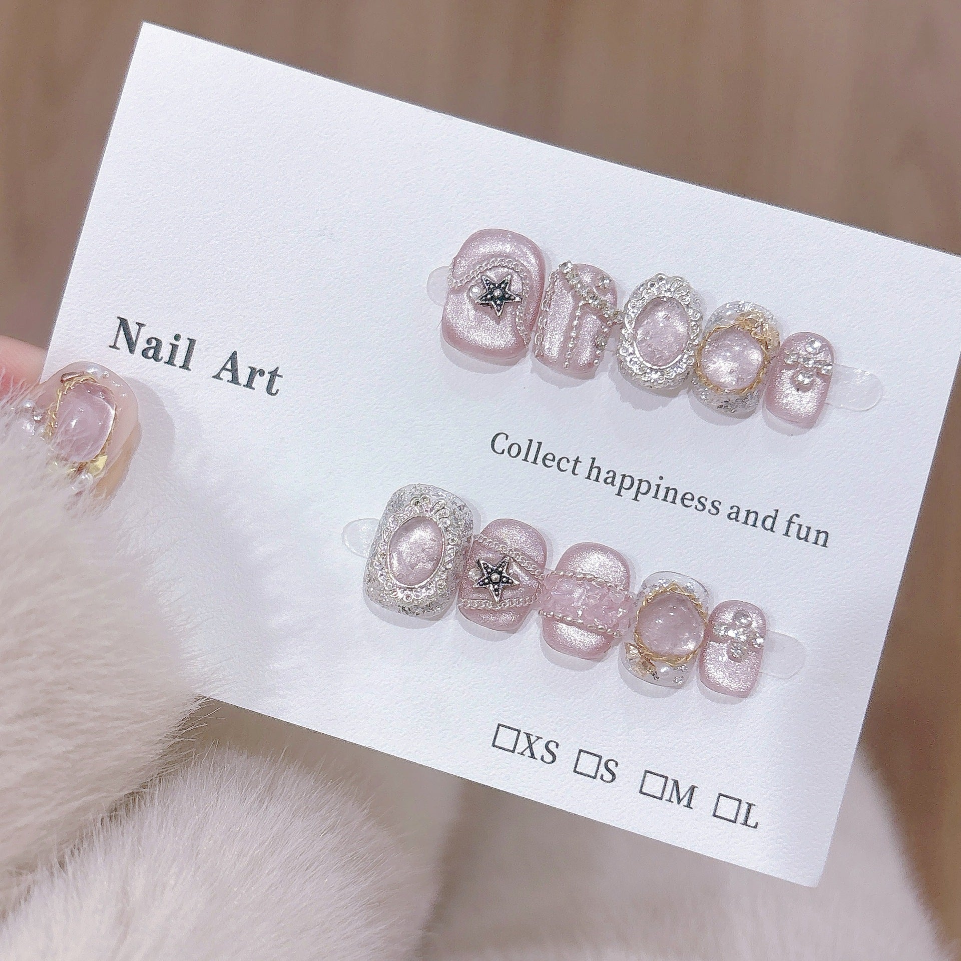 Pink Regalia（Handmade press on nails）/10Pcs Square Nails