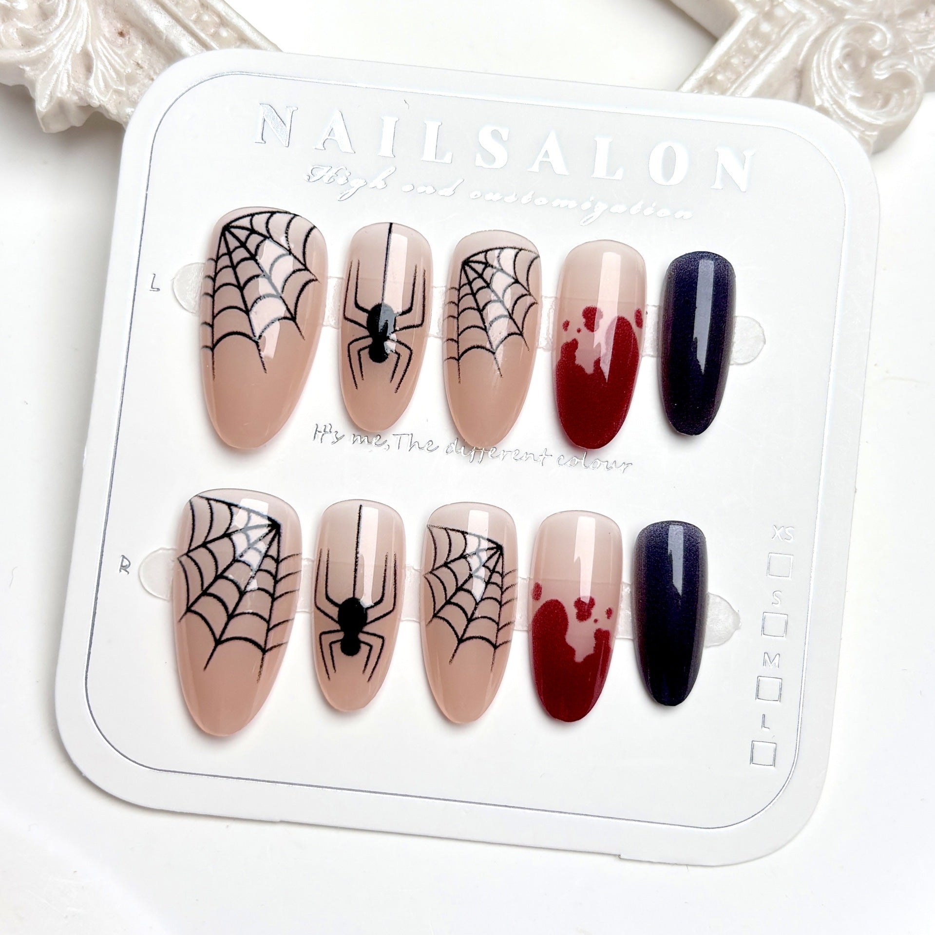 Blood Spider（Handmade press on nails）/10Pcs Almond Nails