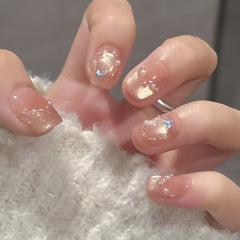 Sparkle Butterfly Cat Eye（Handmade press on nails）/10Pcs Squoval Nails