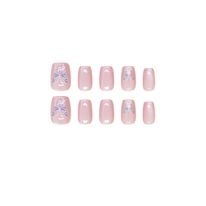 Butterfly Cat Eye Gradient（Handmade press on nails）/10Pcs Squoval Nails