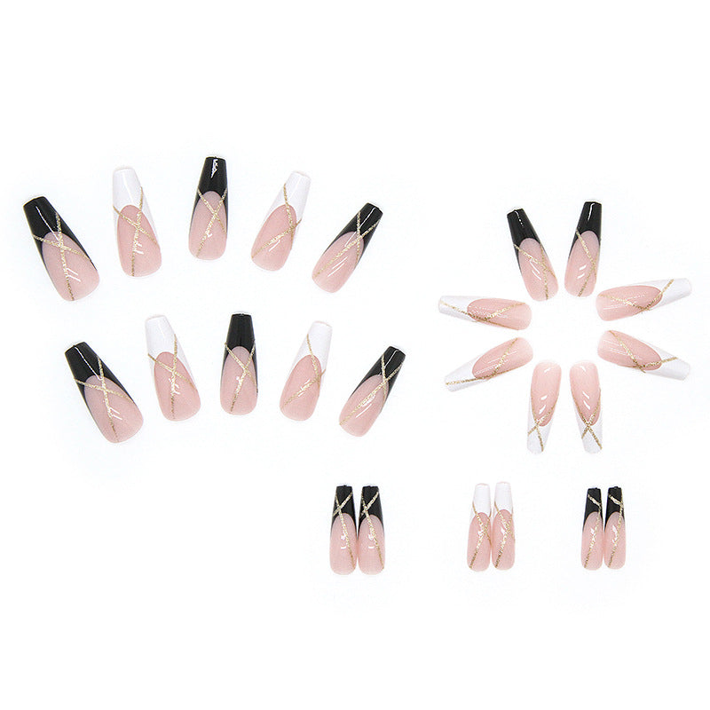 Gold Bars（Handmade press on nails）/24Pcs Ballerina Nails