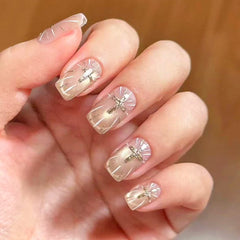 Holy Light Cat Eye（Handmade press on nails）/10Pcs Square Nails