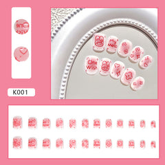 Spring Paradise（Handmade Press On Nails）/24Pcs  Short Children's Nails