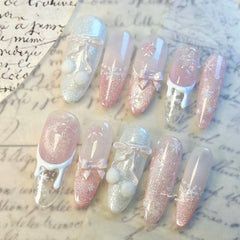 Winter Confession Cat Eye（Handmade press on nails）/10Pcs Long Nails