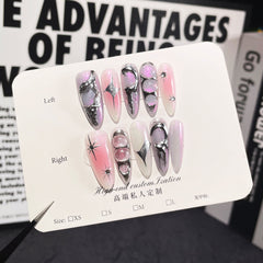 Aurora Handmade press on Nails / 10Pcs Stiletto Nails