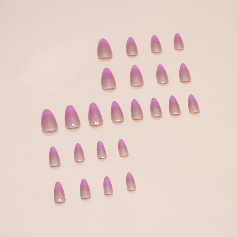 Purple Gradient（Handmade press on nails）/24Pcs Almond Nails