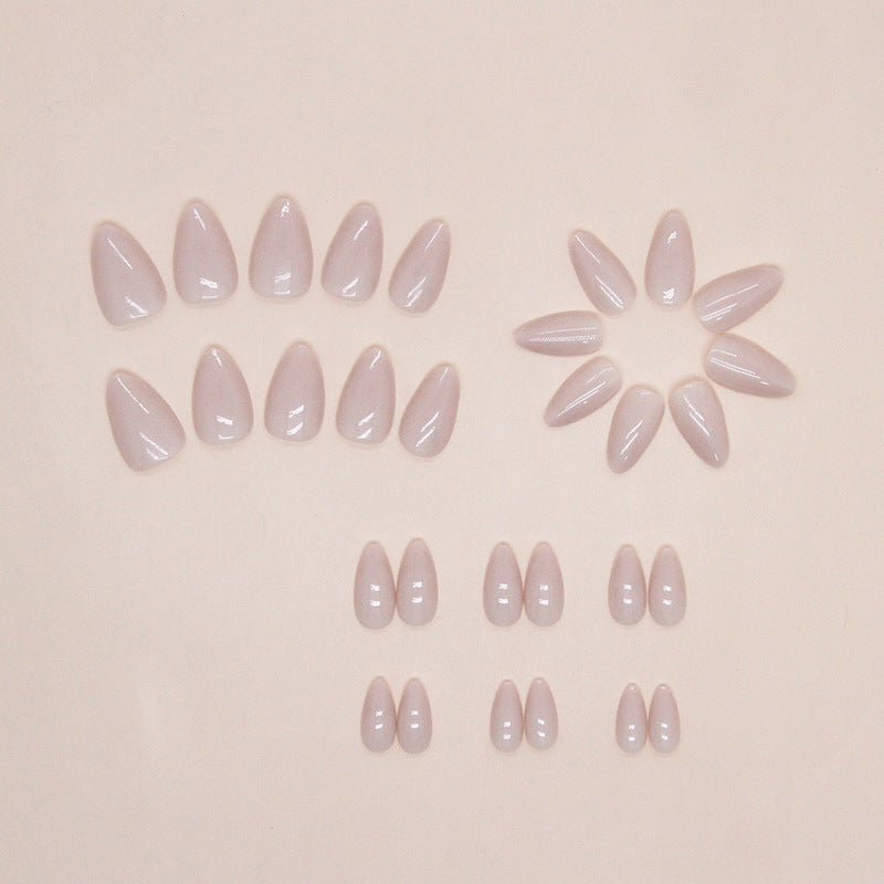 Nude Handmade press on Nails / 24Pcs Almond Nails