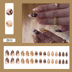 3D flowers Press on Nails 24Pcs Short Almond Nails