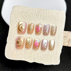 Moonlight Waltz（Handmade press on nails）/10Pcs Square Nails