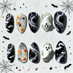 Midnight Phantom Presson on Nails 10Pcs Medium Almond Nails