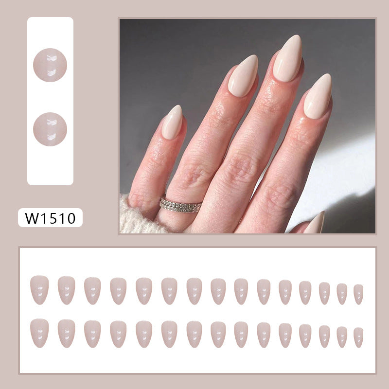 Nude Handmade press on Nails / 24Pcs Almond Nails