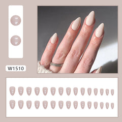 Nude Handmade press on Nails / 24Pcs Almond Nails