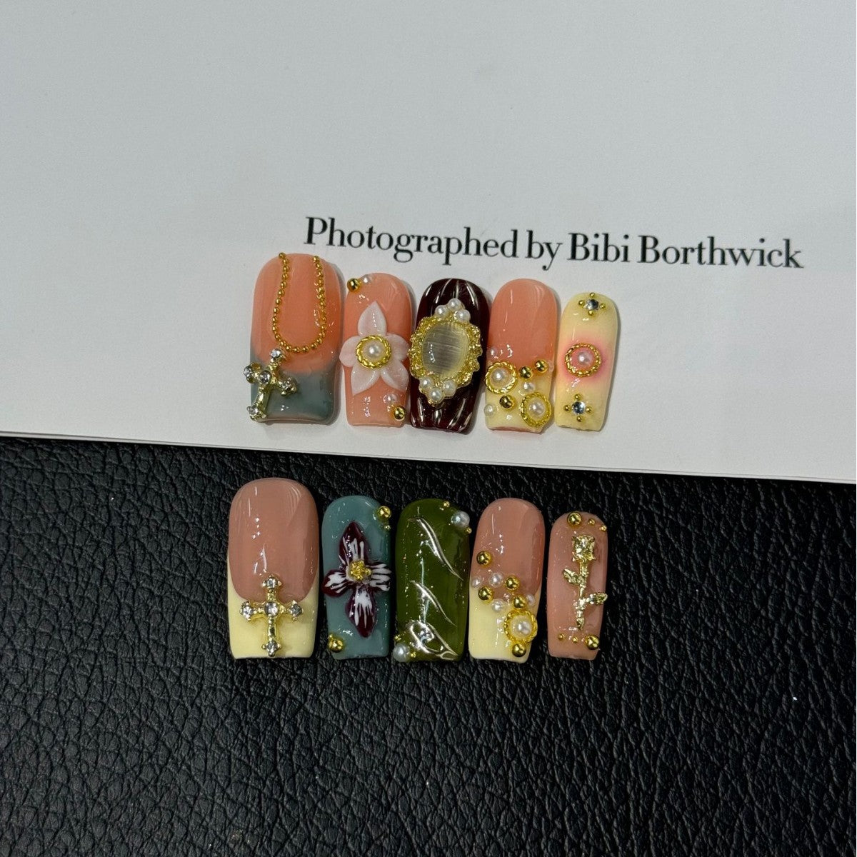 Vintage Manor 3D（Handmade press on nails）/10Pcs Square Nails