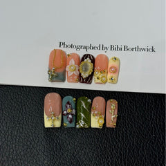 Vintage Manor 3D（Handmade press on nails）/10Pcs Square Nails