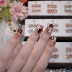 French Rhapsody（Handmade press on nails）/10Pcs Oval Nails