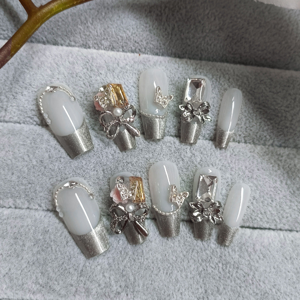 Butterfly Camellia（Handmade press on nails）/10Pcs Ballerina Nails