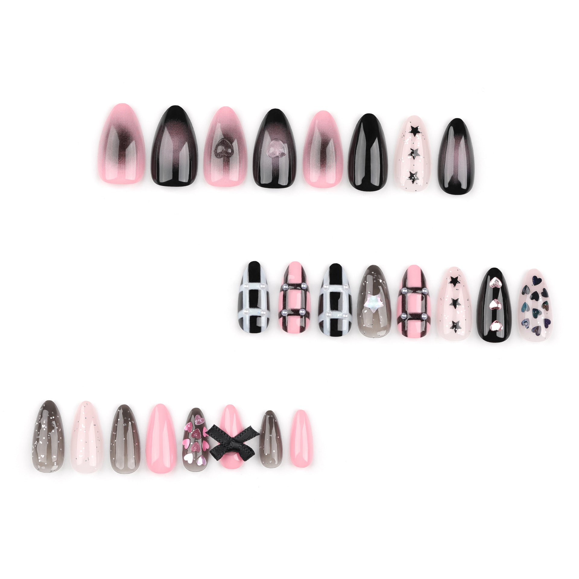 Style Press on Nails 24Pcs Medium Almond Nails