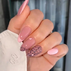 Love Spider Web Press on Nails 24Pcs Medium Almond Nails  