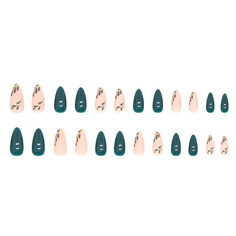 Laurel Crown Press on Nails 24Pcs Medium Almond Nails