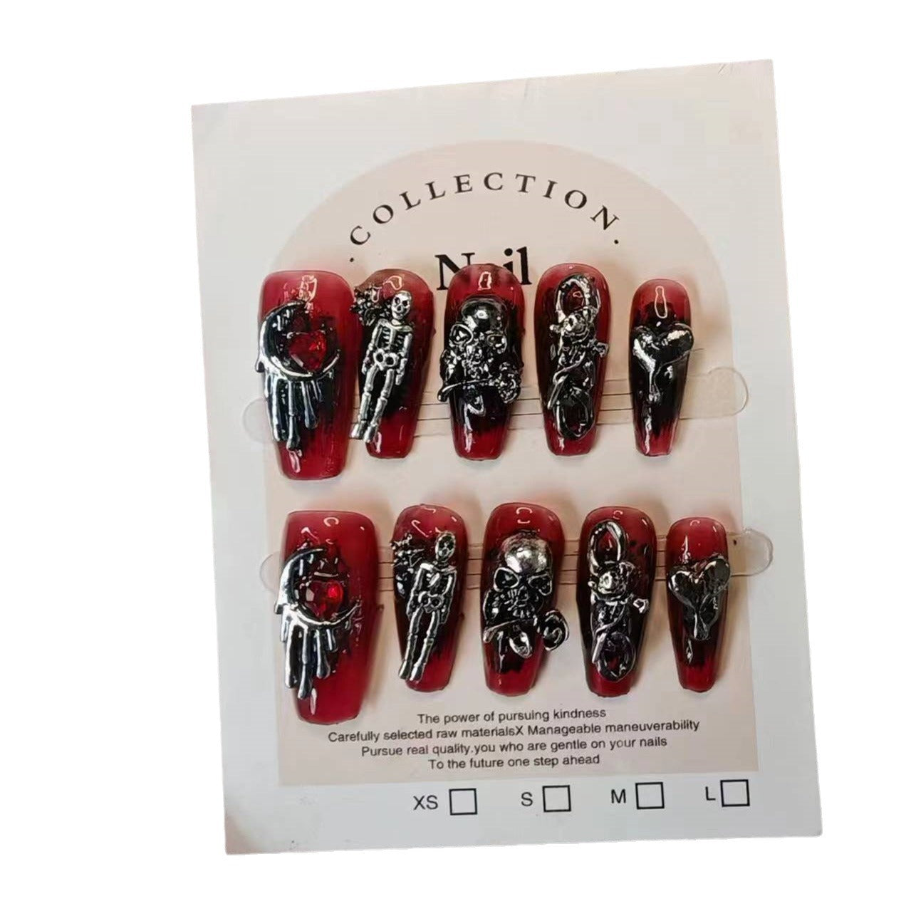 Gothic Style Skull Handmade press on nails