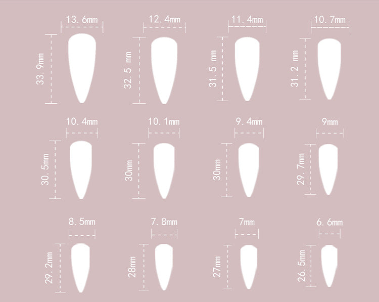 Dark Night Flower on Nails 30Pcs Long Stiletto Nails