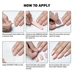 Blush Heart Diamond Press on Nails 24Pcs Medium Almond Nails