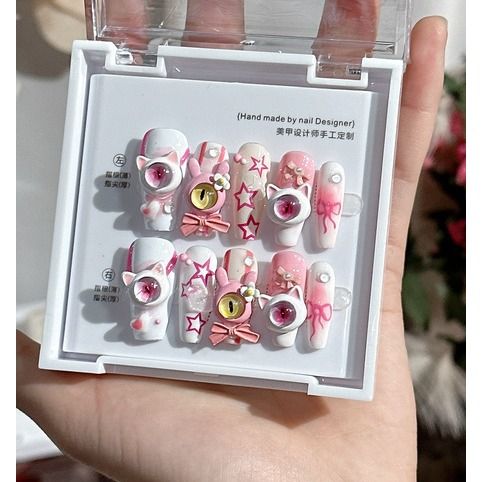 Monster Eye（Handmade Custom Nails）/10Pcs Coffin Nails