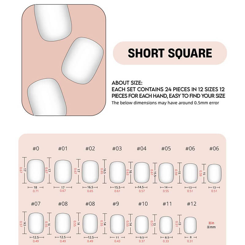 3D Flower Pearl French（Handmade press on nails）/10Pcs Square Nails