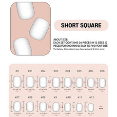 Cat Eye French Dark Brown Blending Press on Nails 24Pcs Short Squoval Nails