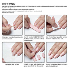 French Polka Dot Bow Press on Nails 24Pcs Medium Almond Nails