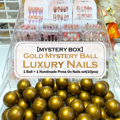 【GOLD MYSTERY BALL】Luxury Nails with 10pcs Handmade Press On Nails